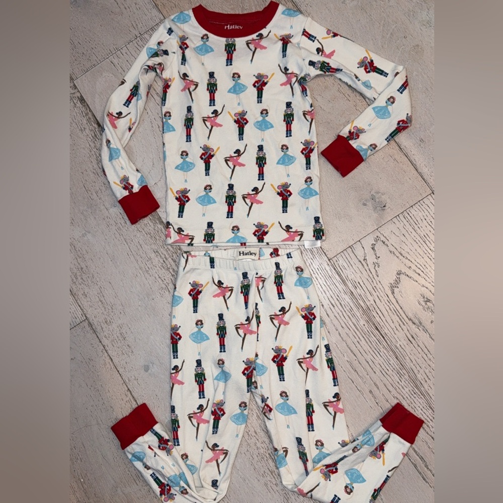Hatley Christmas Pajamas (5) 2 pc set top & bottom nutcracker ballerina red pink - Picture 2 of 5